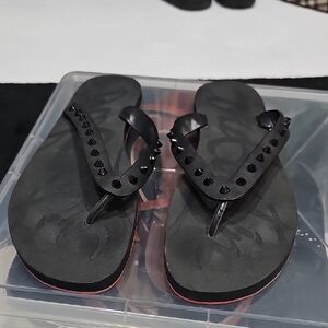 Christian Louboutin Black Studded Sandals